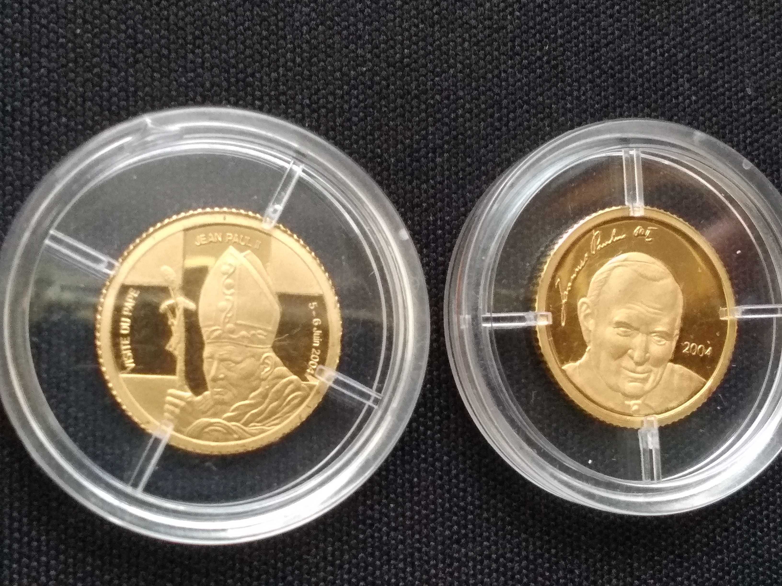 Złota moneta Au 1.24g 0.999 Papież Jan Paweł II złoto Komunia