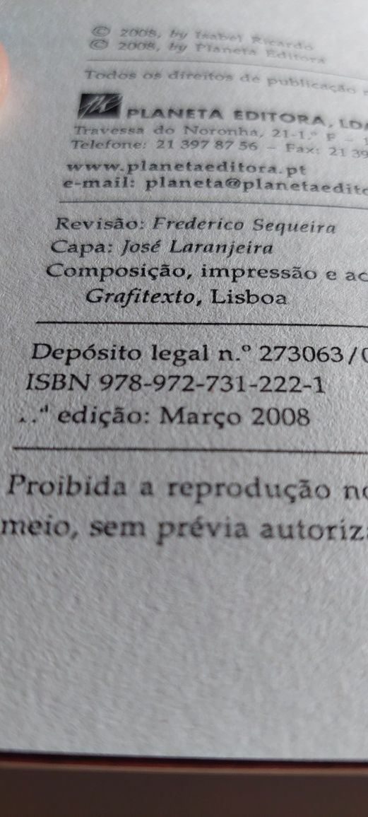 O Último Conjurado - Isabel Ricardo (1ª edição, 2008)