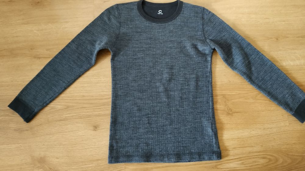 Rozmiar 134/140 Bluzka wełniana merino z bawełną Cubus