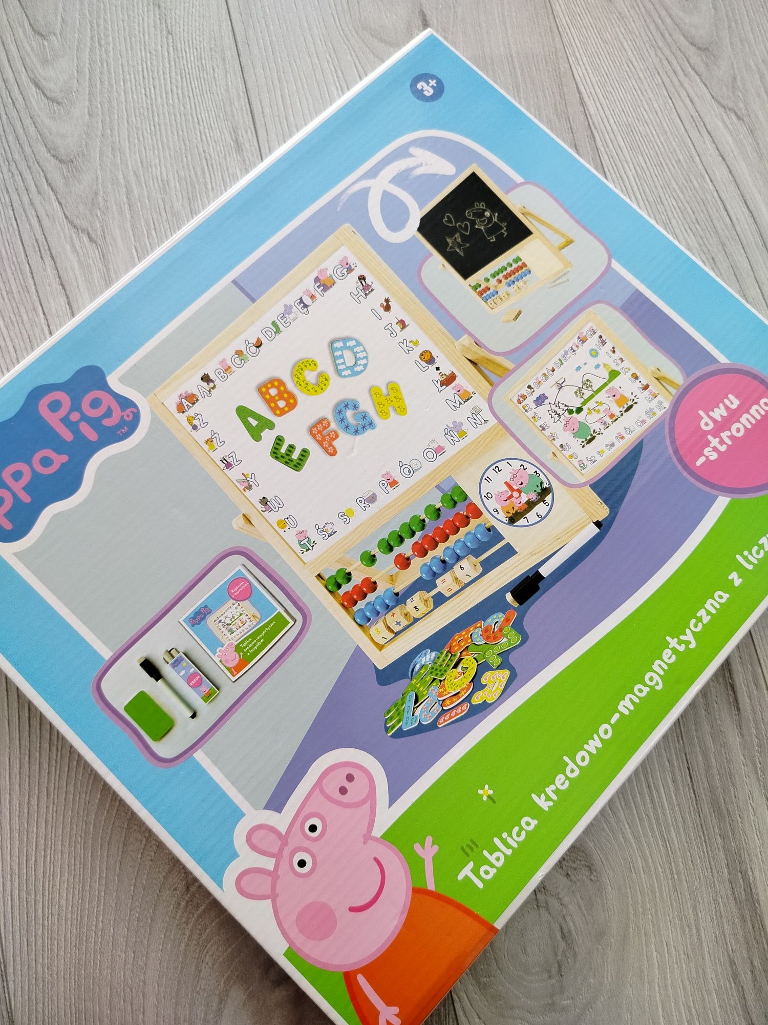 Tablica kredowo-magnetyczna z liczydłem Peppa pig