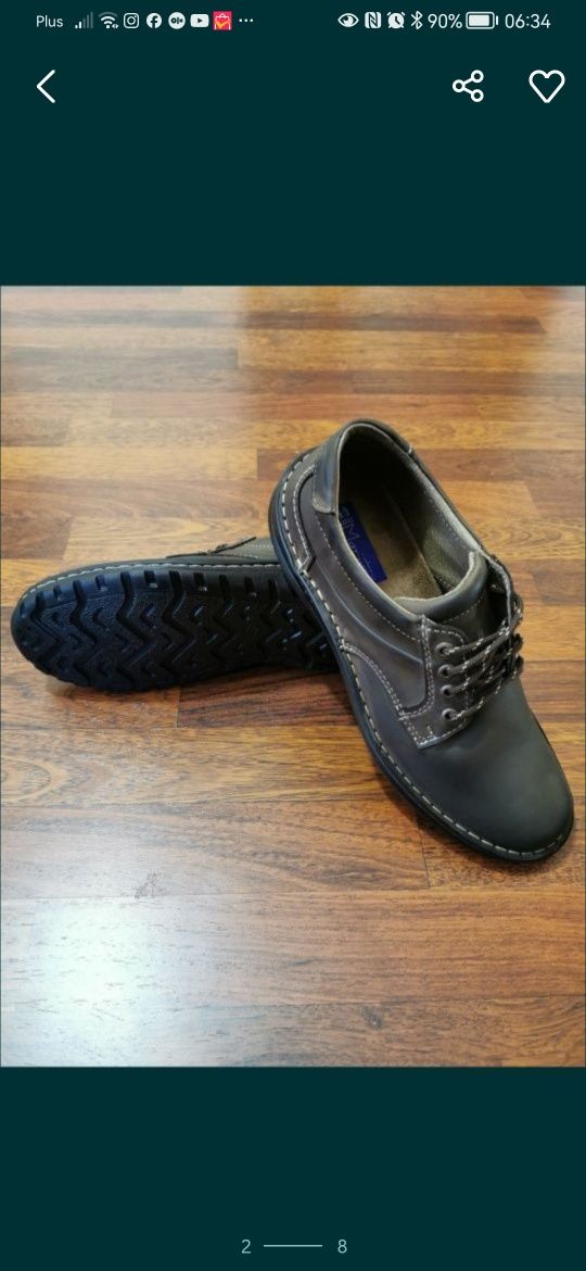 Skórzane Buty Męskie Lekkie Wygodne Comfort 2*