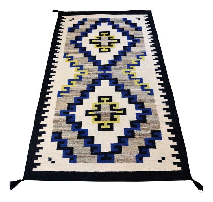 Dywan Etno Boho wełna 100% złota nić 101x189cm