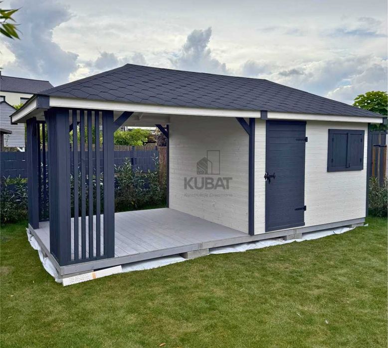 Domek ogrodowy z altanka 3x6 | domek narzedziowy z altanka | altanki