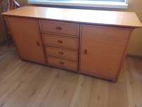 Komoda fornirowana z rattanowymi frontami 160cm