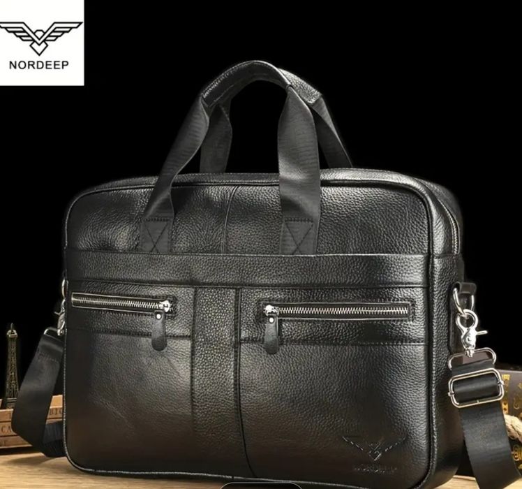 Шкіряний портфель - сумка NORDEEP.