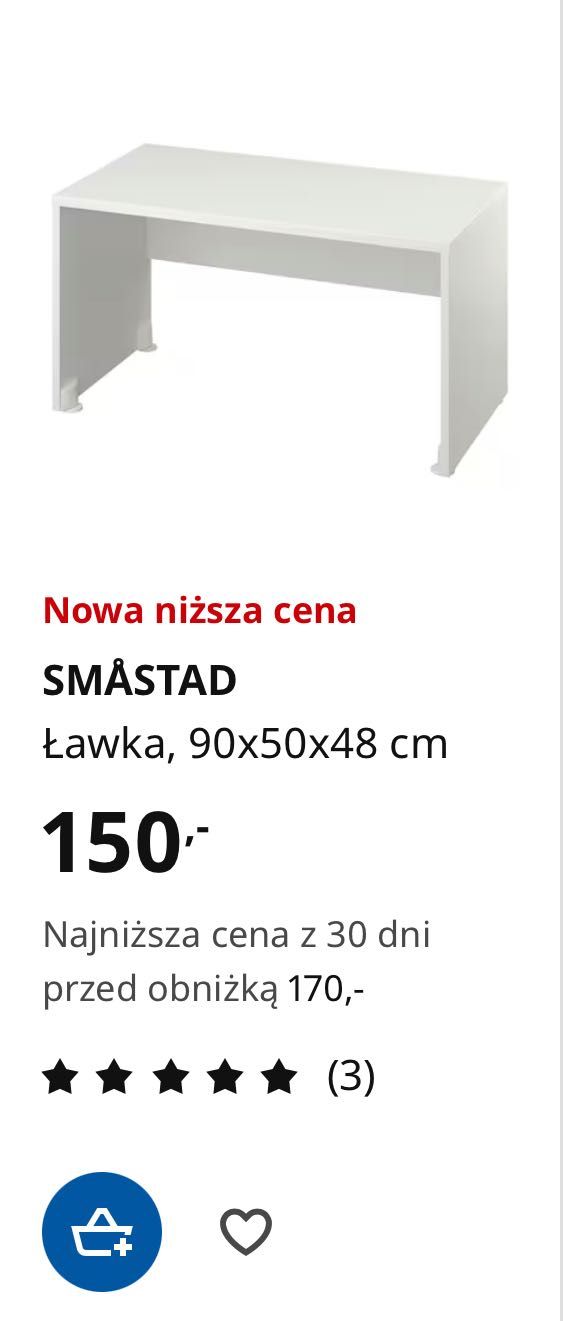 Zestaw mebli dziecięcych IKEA SMÅSTAD