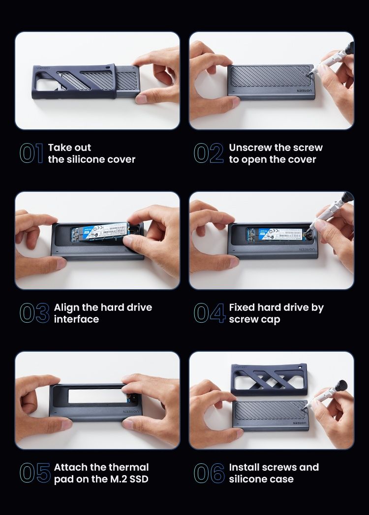 Ugreen obudowa dysku 40 Gbps M2 SSD, NVMe, USB C 4.0 thunderbolt