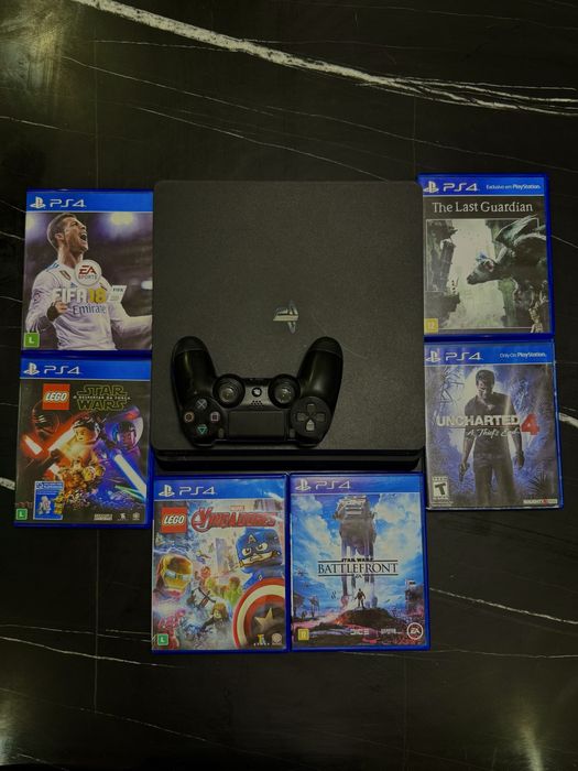 Ps4 Slim usado, 6 jogos, 500g de armazenamento