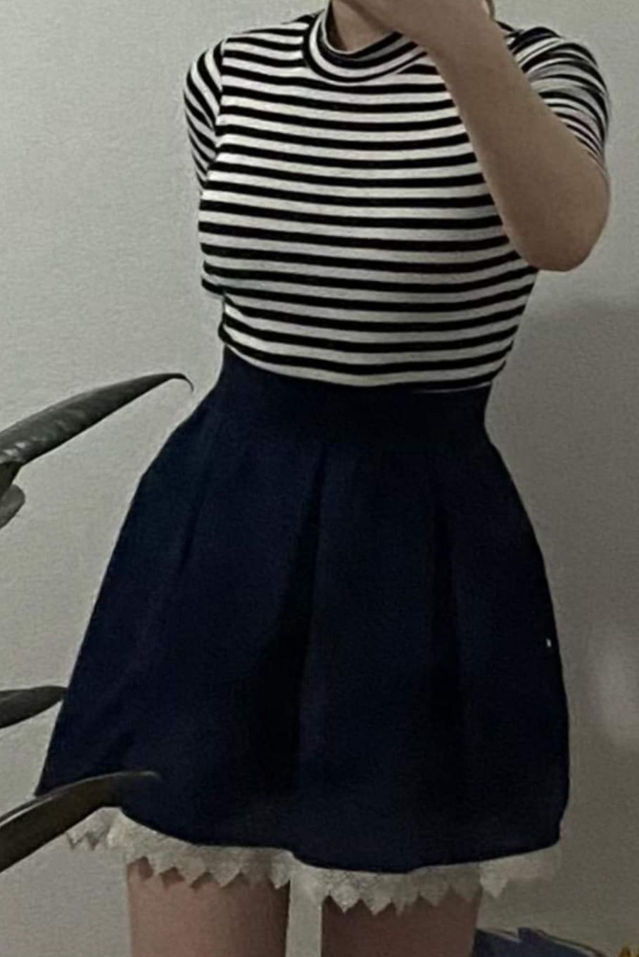 школьная юбка с кружевом
