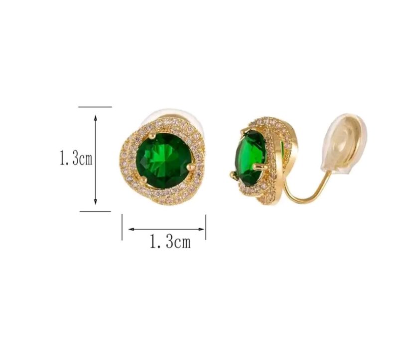 Kolczyki zielone owalne