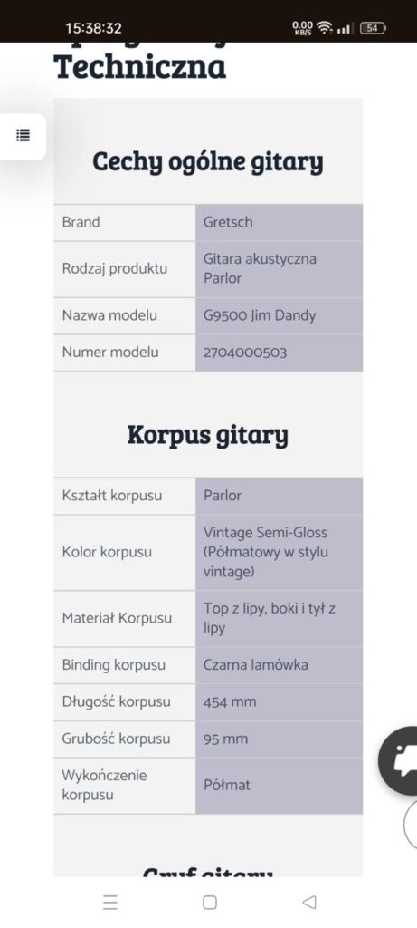 Gitara akustyczna typu Parlor firmy Gretsch.