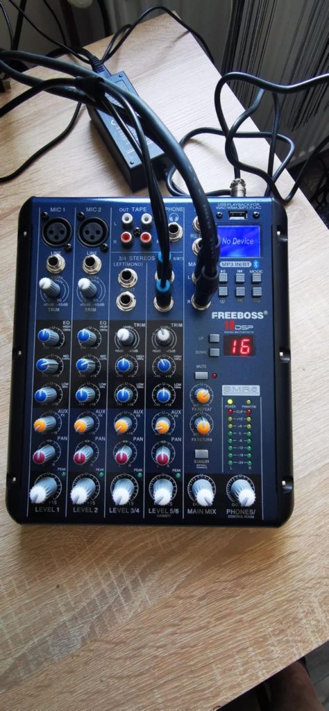 Mixer 4 kanały procesor 16 efektów bluetooth USB NOWY