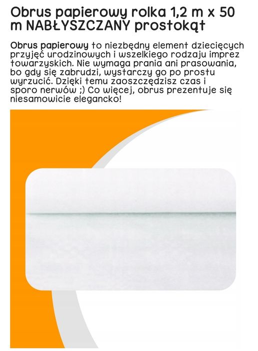 Obrus papierowy nabłyszczany 1,2m x 50m
