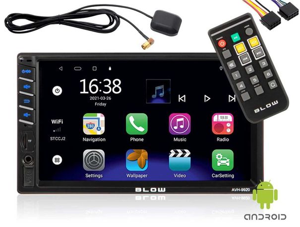 Radio Samochodowe BLOW Android WiFi 2DIN Nawigacja GPS USB 7 Kostk ISO
