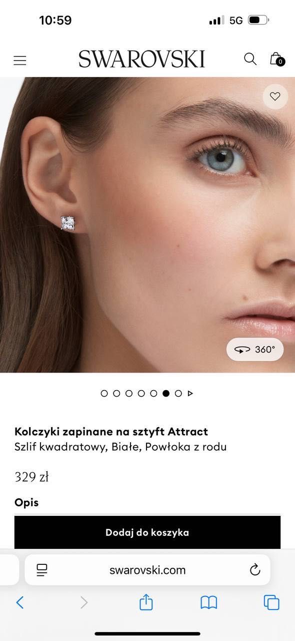 Swarovski Kolczyki zapinane na sztyft Attract
