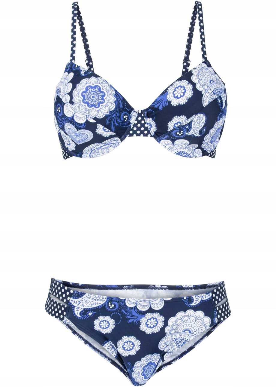 *B.P.C bikini granatowe we wzorki 38 (75C).