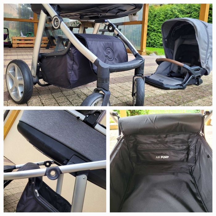 Wózek 2 w 1 ESPIRO NEXT GRREY DOVE na pompowanych kołach