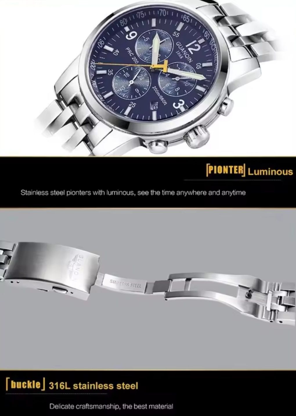 Часы PRC200 Guanqin механика,хомаж Tissot