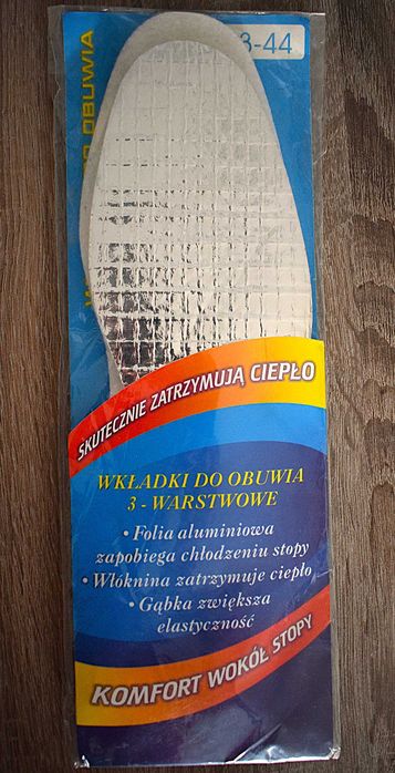 Wkładki do obuwia 3 warstwowe , zimowe , termiczne , r.43 - 44