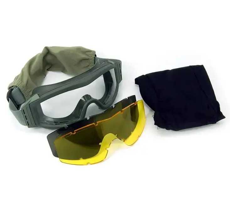Тактичні окуляри маска E-Tac + змінні лінзи (1 окуляри та 3 лінзи)