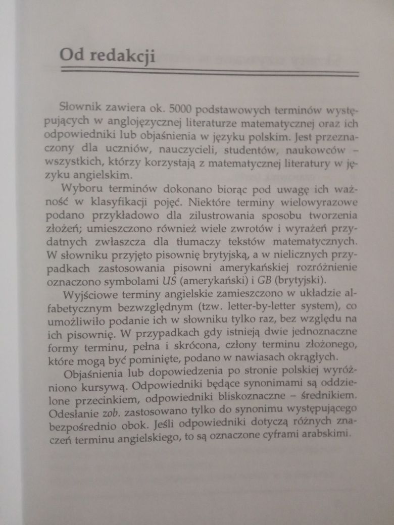 Angielsko - polski słownik matematyczny. Słownik podręczny