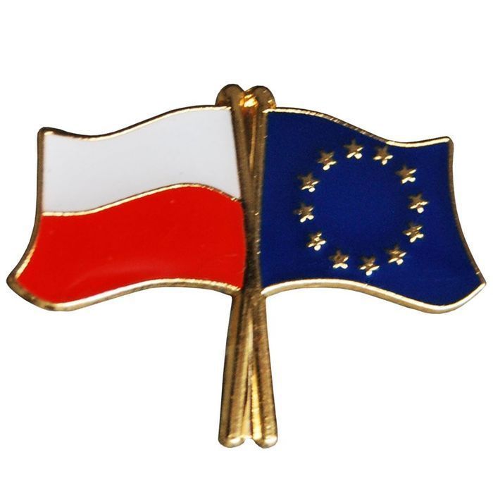 Przypinka pin wpinka flaga Polska-Unia Europejska