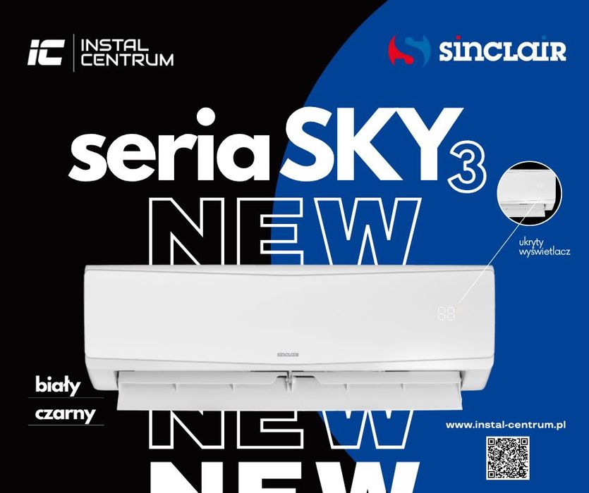 klimatyzacja SINCLAIR SKY 3,2 KW, z montażem do 45 m2