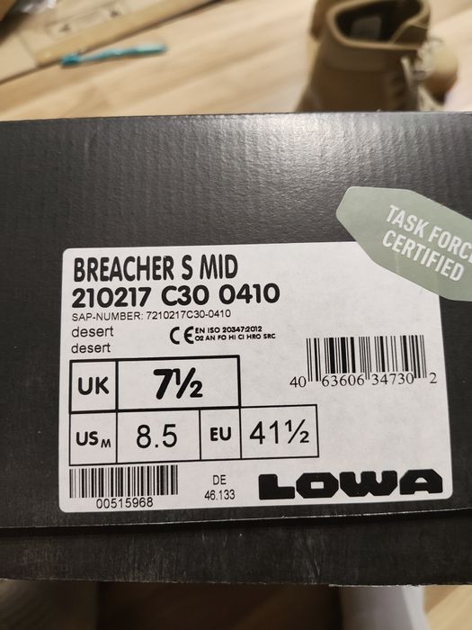 Lowa breacher S mid 41.5 buty taktyczne wojskowe