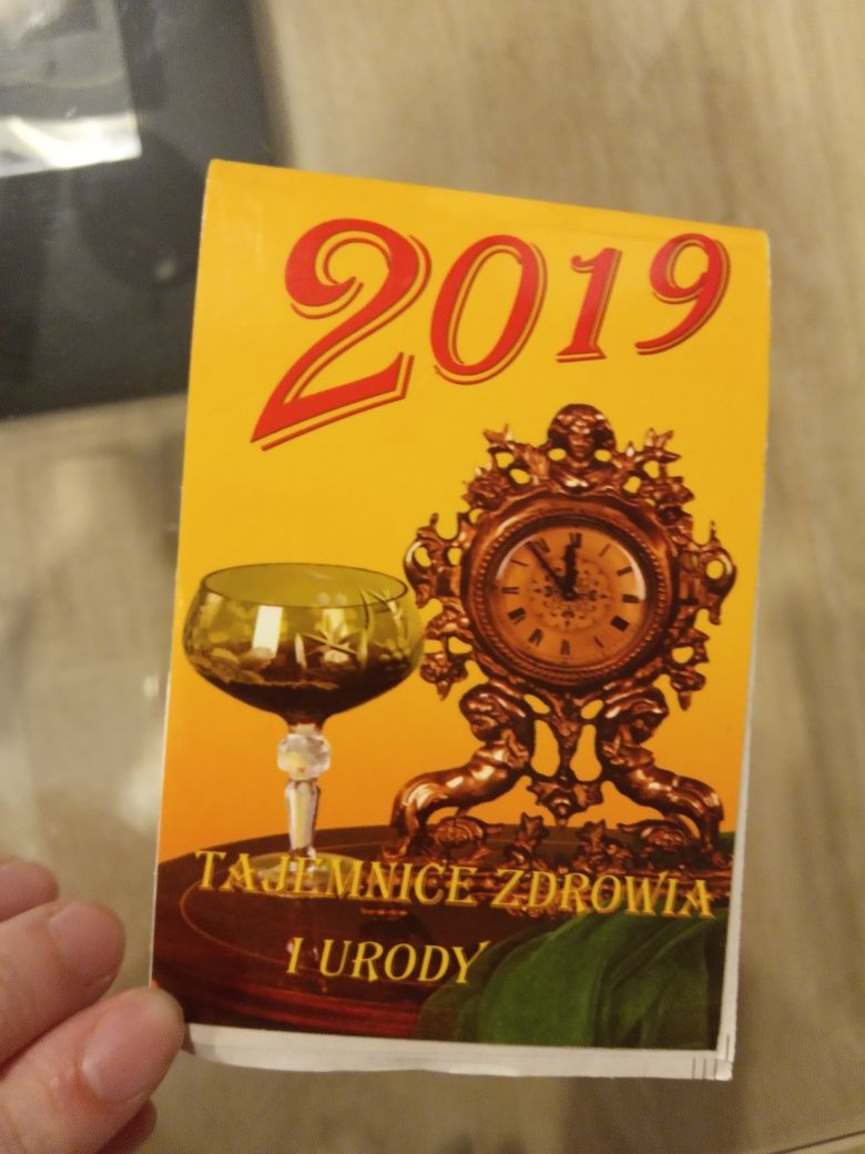 Kartka z kalendarza, metryczka, rok 2019, 2020 i 2021