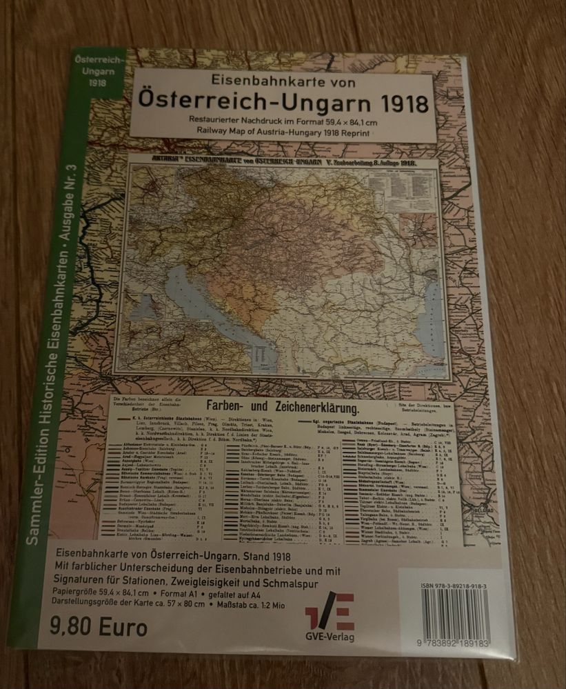 Mapa kolejowa Austro-Węgier z 1918 oraz Niemiecka kolej z 1938