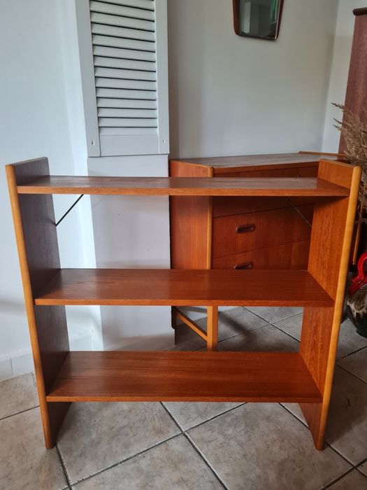 Komoda tekowa z nadstawką,regał,biblioteczka,Szwecja lata 60,mid-c