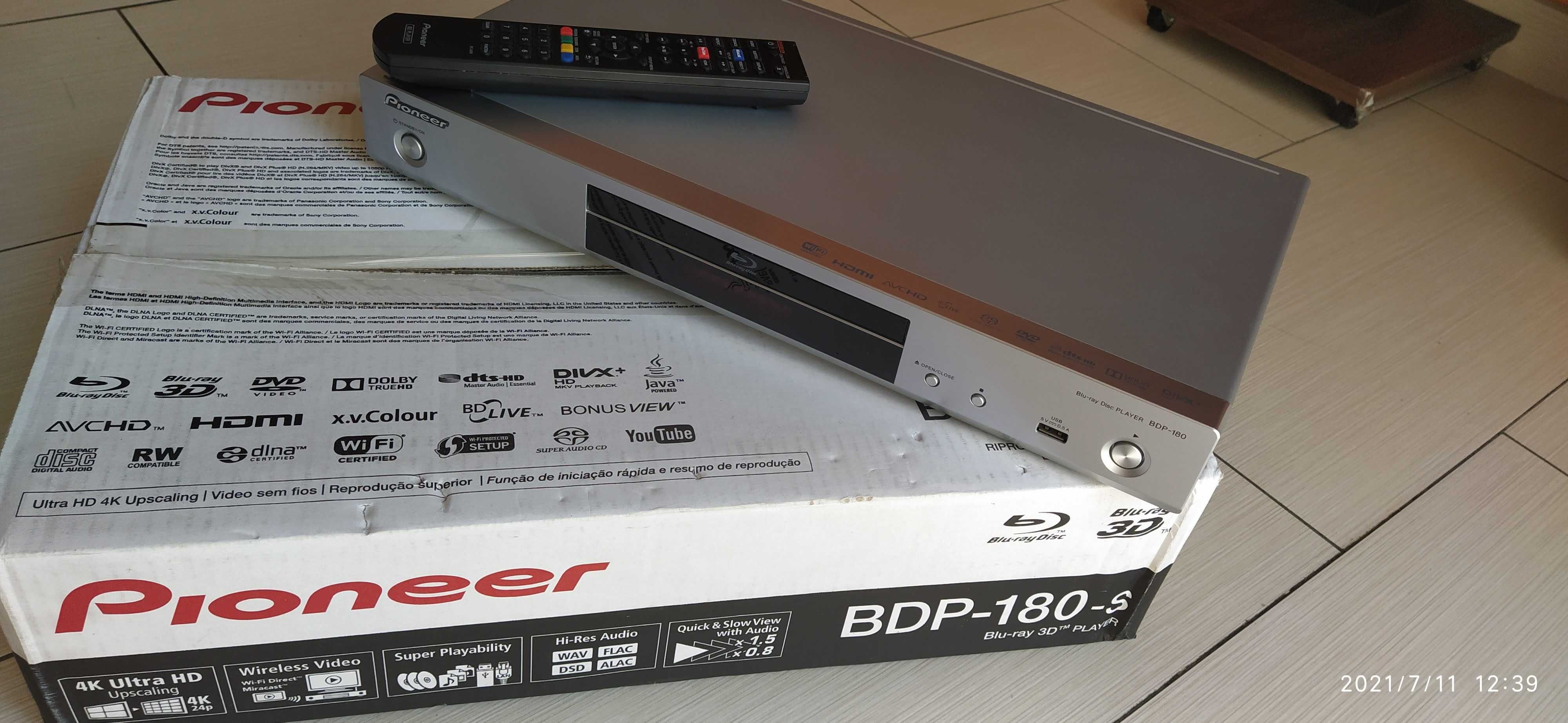 Pioneer BDP 180-S (Leitor Blu-Ray) (com saídas analógicas)