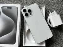 iPhone 15 Pro 256GB WHITE BIAŁY Silver Titanium Bat98% + SZKŁO Gwaranc