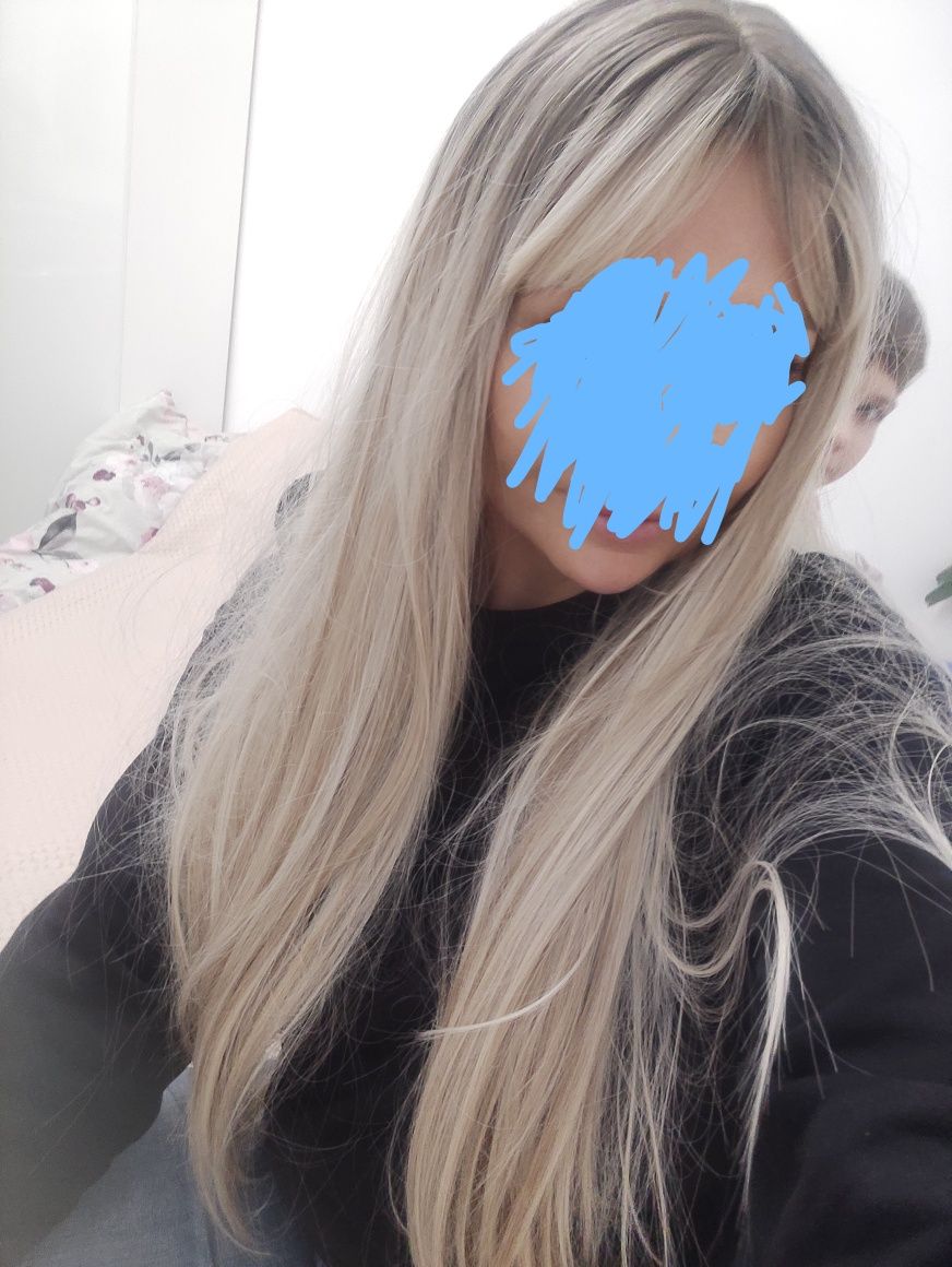 Peruka długa blond ombre sombre