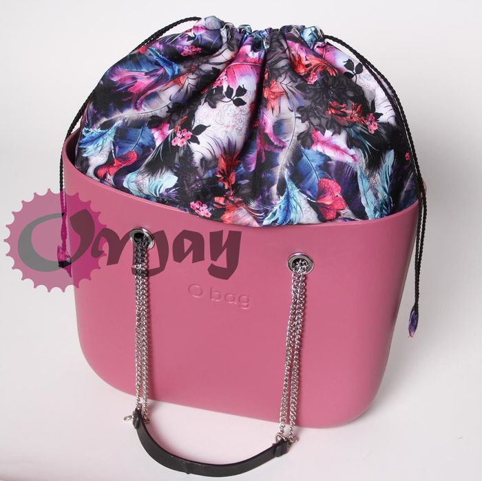 organizer do OBAG STANDARD worek czarne kwiaty pióra ogród komin OMAY