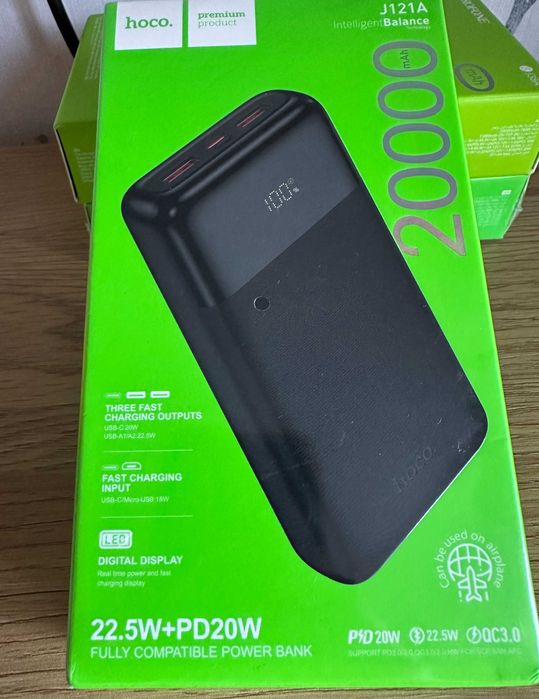 Power Bank Hoco J121A Fast 22.5W+PD20W 20000 mAh (швидка зарадка)