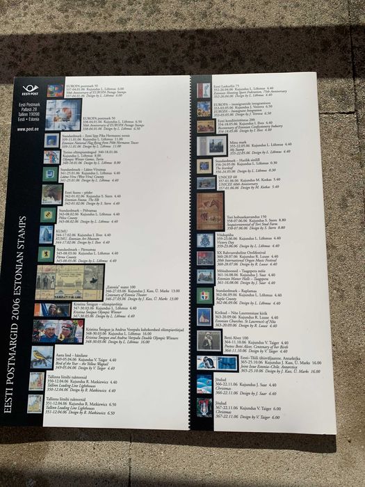 Edição de 30 selos da Esti Post Margid 2006 (Estónia)