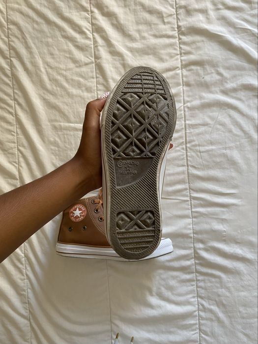 Converse couro castanho