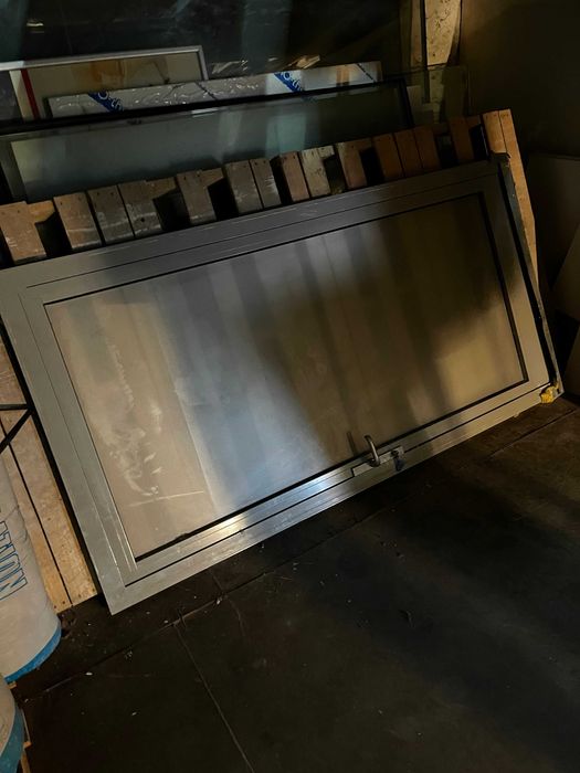 Drzwi szklano aluminiowe 90 lewe kolor RAL 9006 5 szt