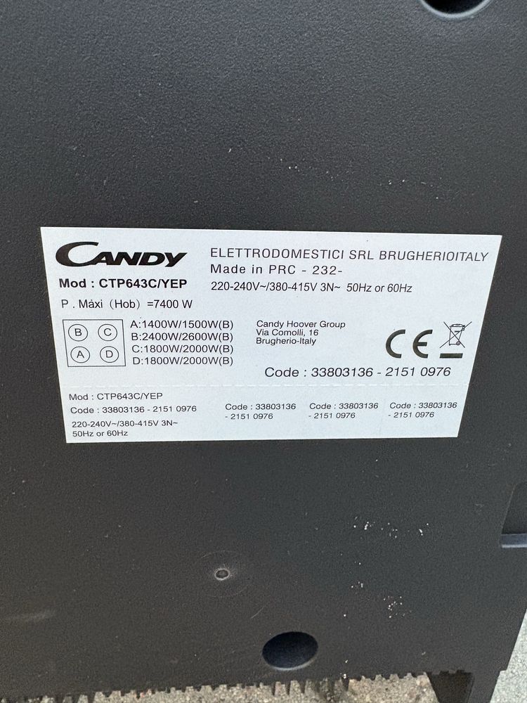 Plyta indukcyjna Candy CTP643C/YEP / zbita, sprawna
