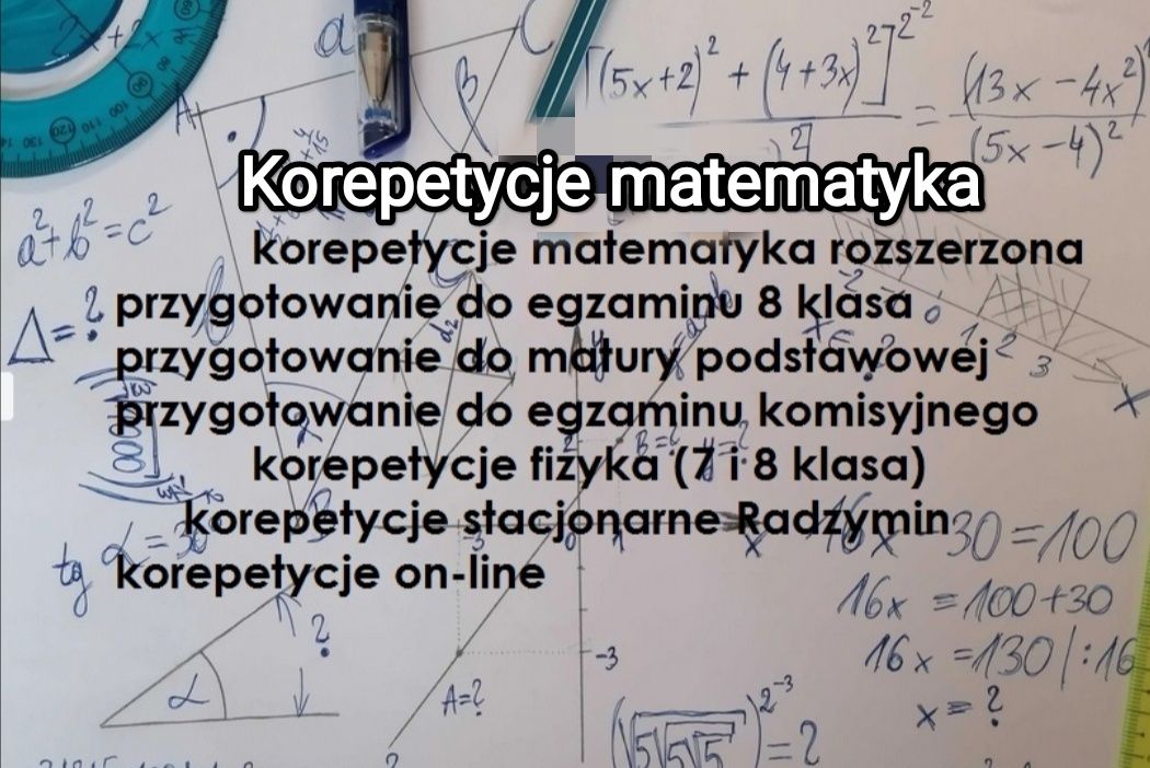 matematyka matura on-line fizyka korepetycje Radzymin angielski