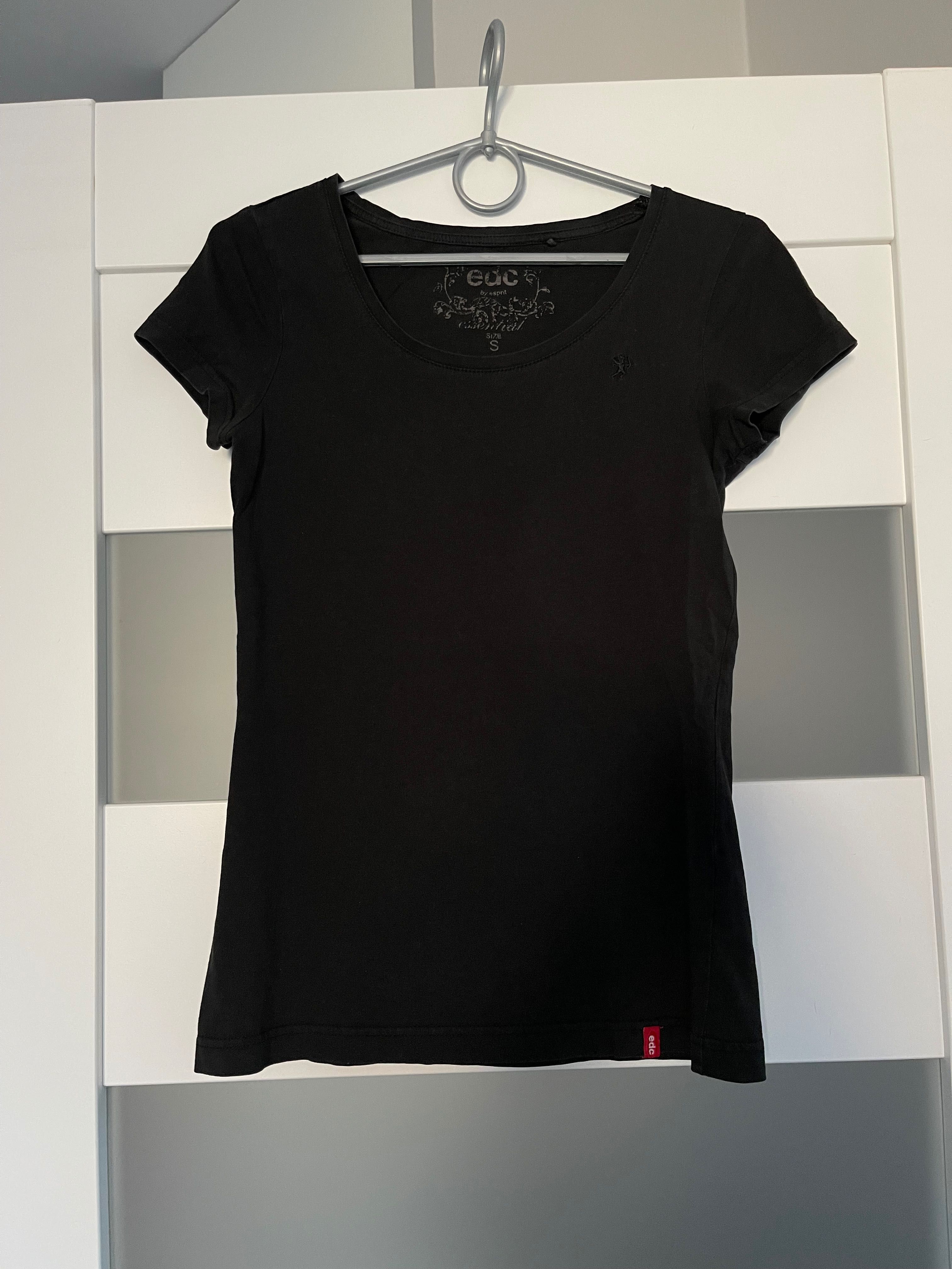 T shirt damski 100% bawełna czarny bluzka z krótkim rękawem
