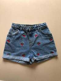 Шорти джинсові котонові шорти з вишеньками в вишнях вишні