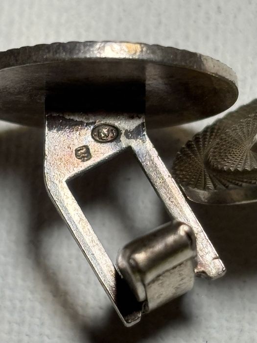 Spinki mankietowe WARMET Srebro 3 Cyzelowane w Rozetę