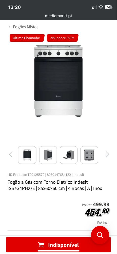 Fogao misto indesit com garantia