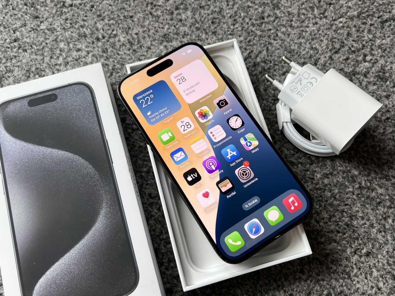iPhone 15 Pro 256GB PACIFIC BLUE Titanium Niebieski Bateria 96% Gwaran
