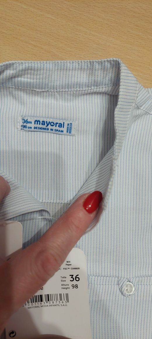 Nowa koszula chłopięca Mayoral rozmiar 98