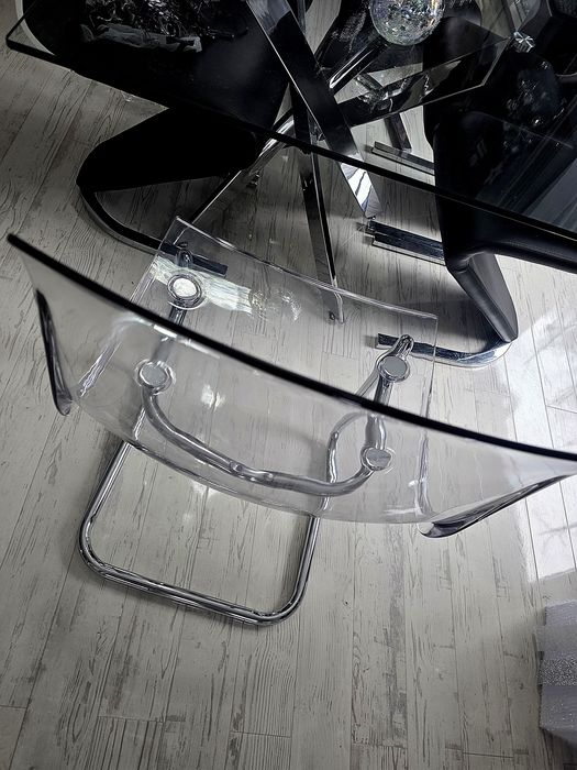 Krzesło przezroczyste glamour chrom
