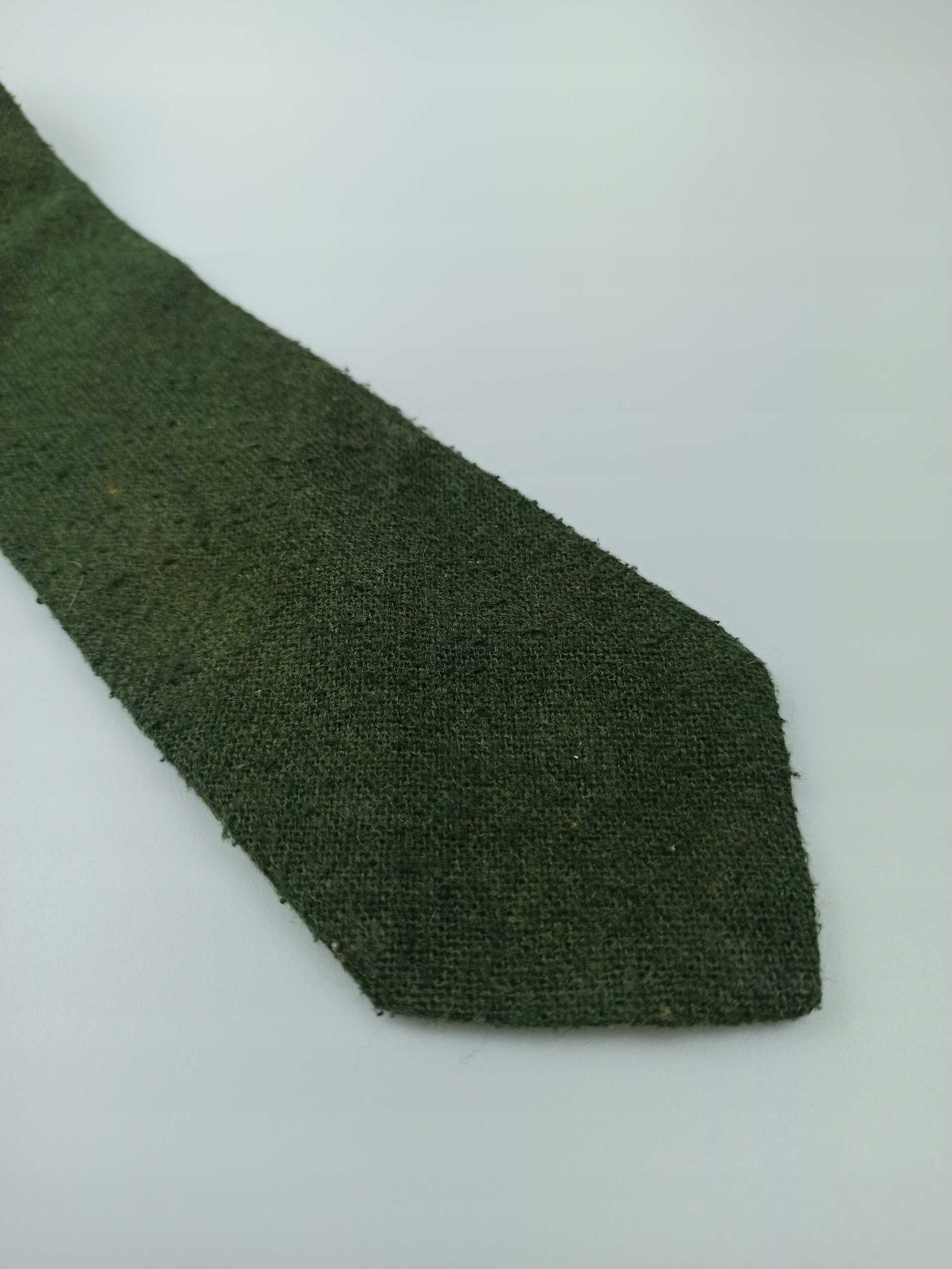 Yves Saint Laurent YSL zielony wełniany krawat ysl19