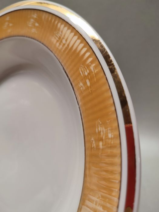 Talerze obiadowe głębokie Chodzież Roman Marmurek PRL Porcelana